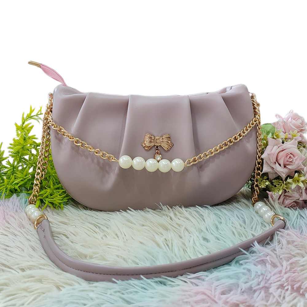 PU Leather Shoulder Bag For Women - Lavender - EF092