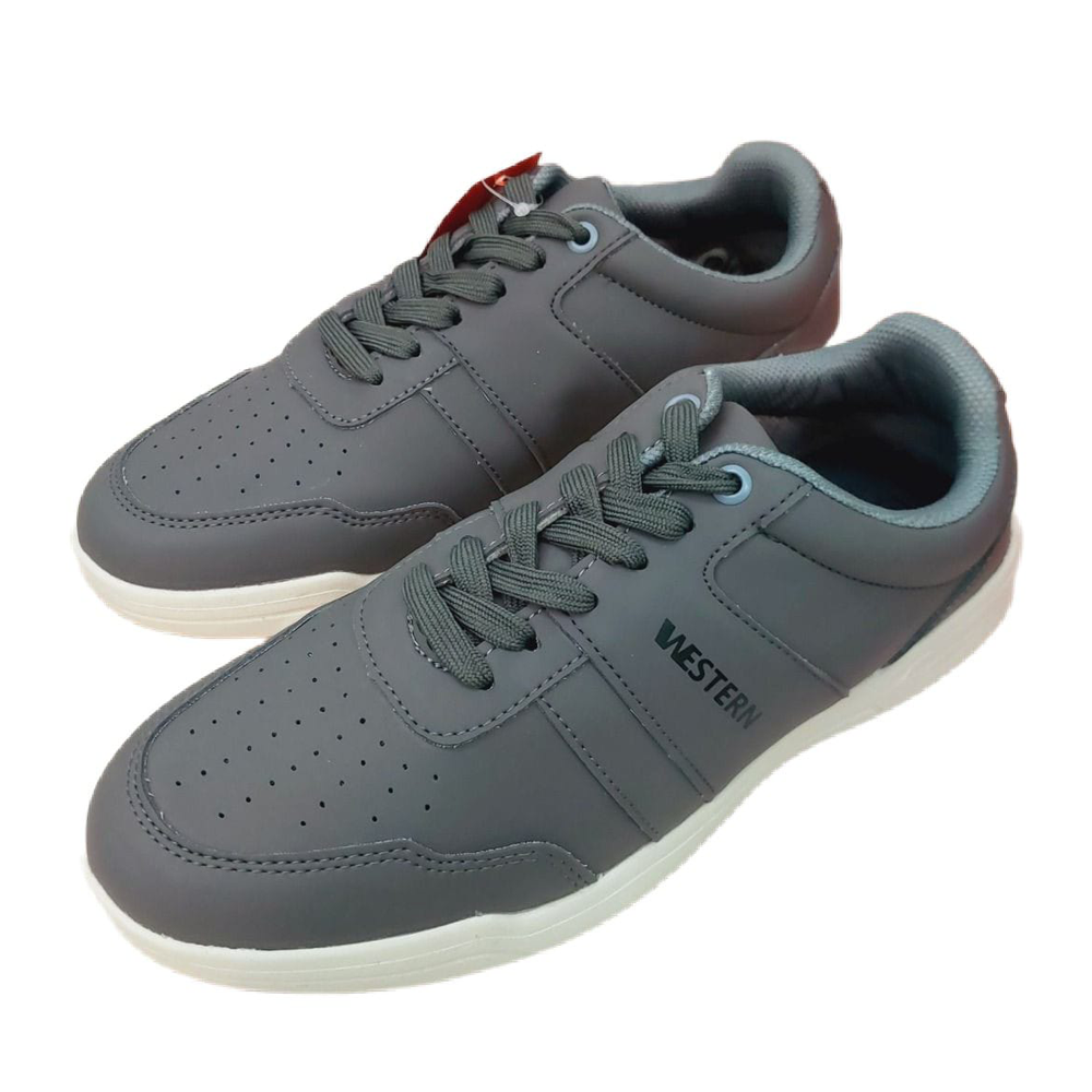 Western Lace Up Casual Sneakers - Grey