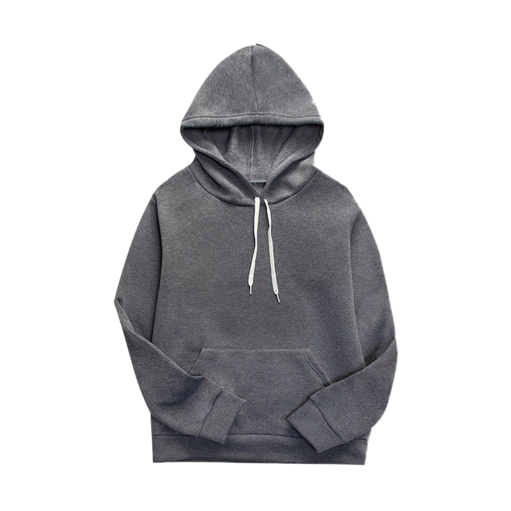 Fleece Full Sleeves Hooddie for Men - Gray - HJM -08