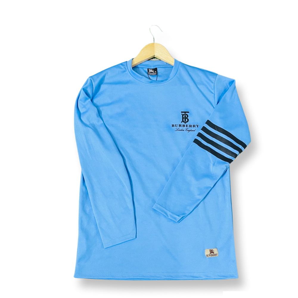 Mesh Full Sleeve Jersey T-shirt - Sky Blue - 1045