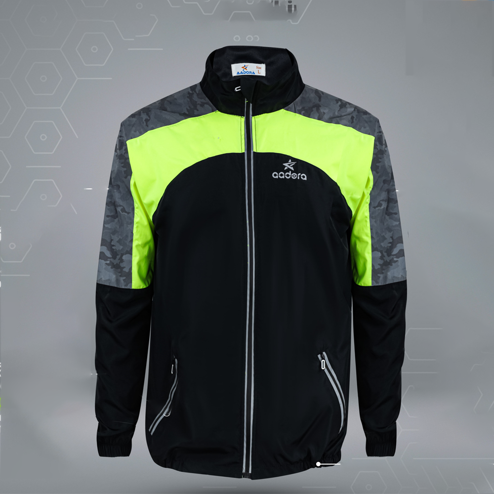 Aadora Polymicro Windbreaker 2Moon Jacket - Fluorescent Yellow and Black - APBD1005