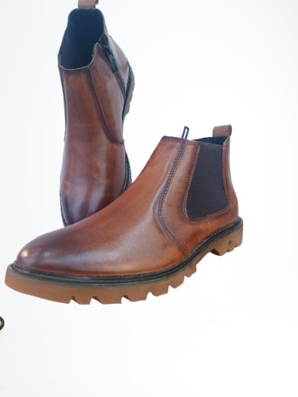 Original Leather Boot with Cat sole - Brown - S090