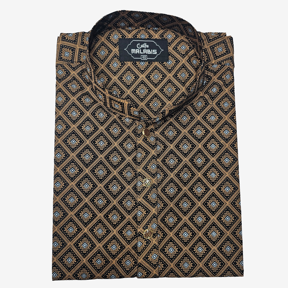 Cotton Digital Printed Panjabi For Men - Multicolor - 7432