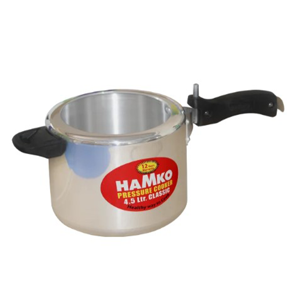 Hamko Aluminum Pressure Cooker - 4.5 Liter - Silver