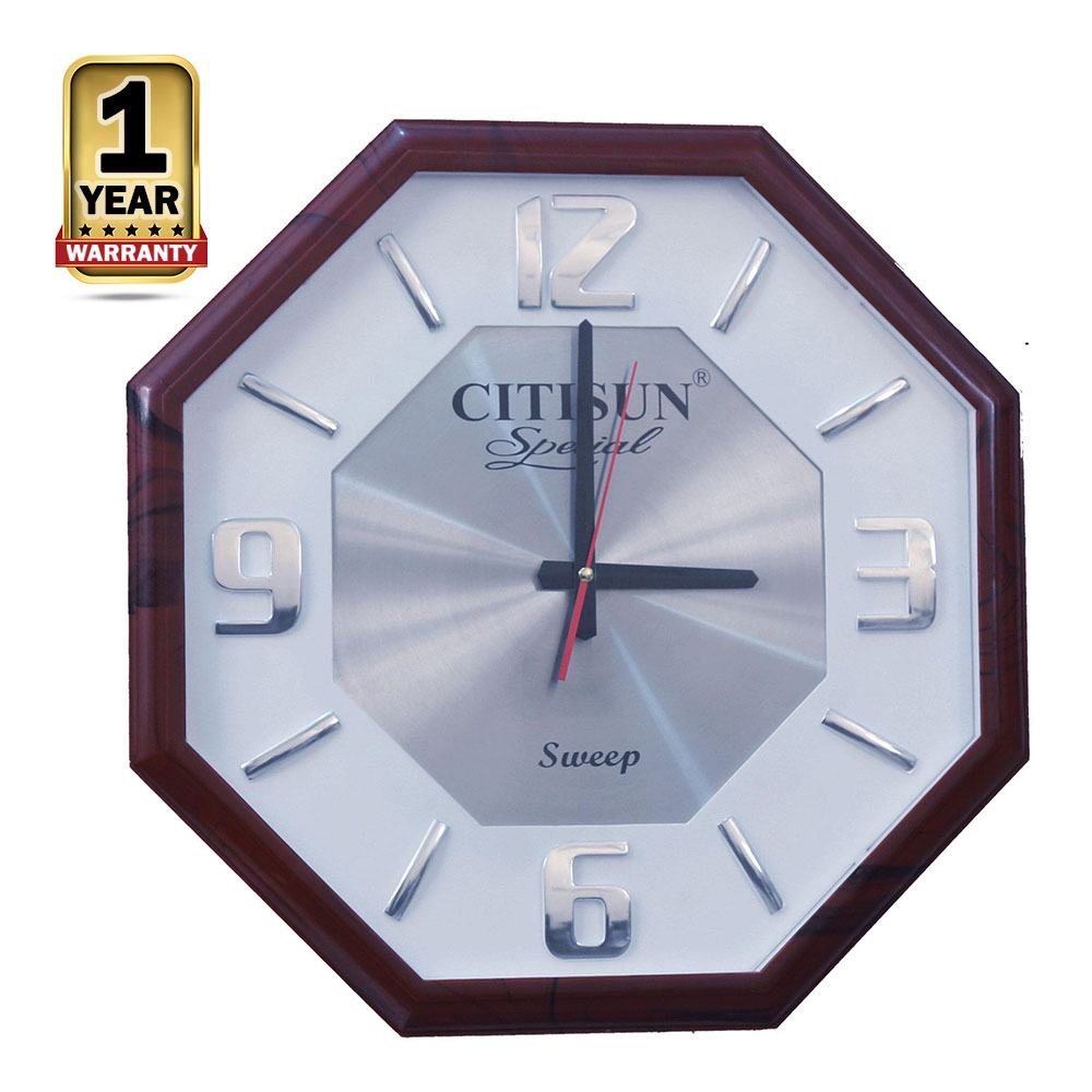 Citisun Wall Clock Brown and White Citisun 4B7