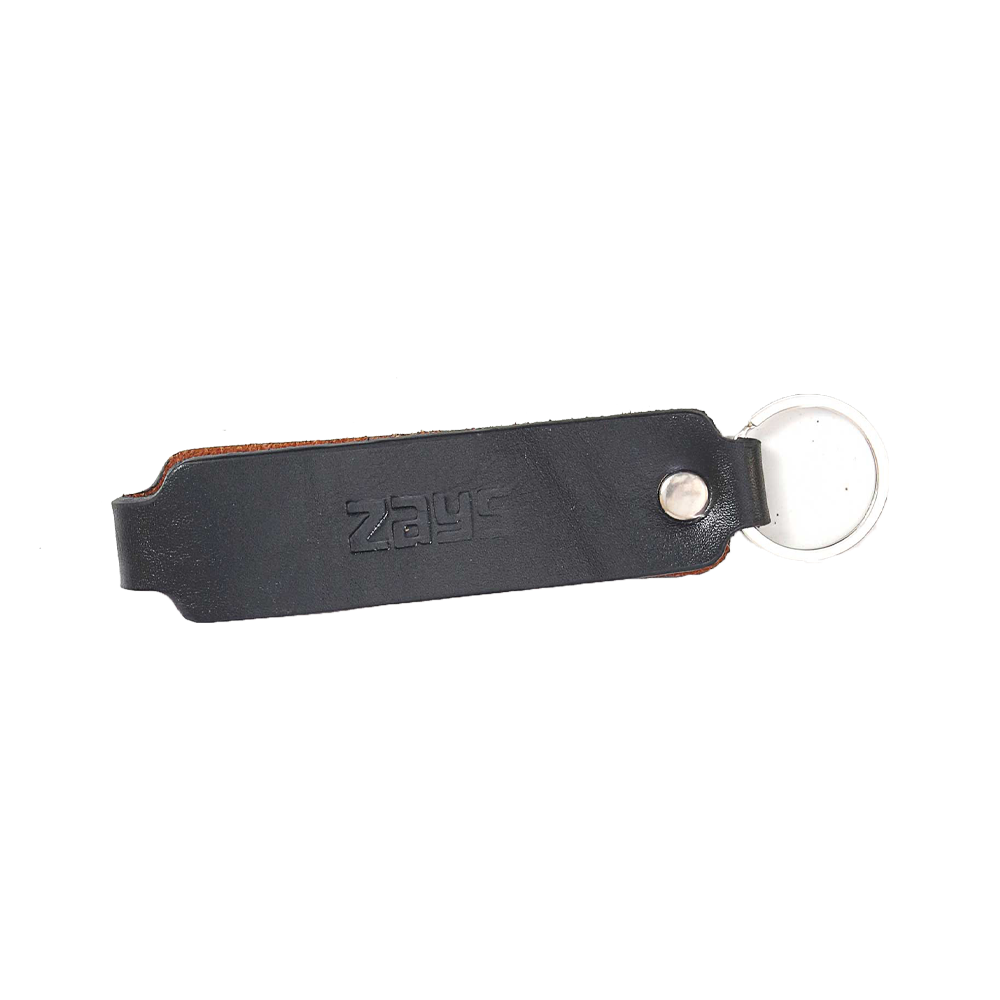 Zays Premium Leather Key Ring - Black - ZKR06