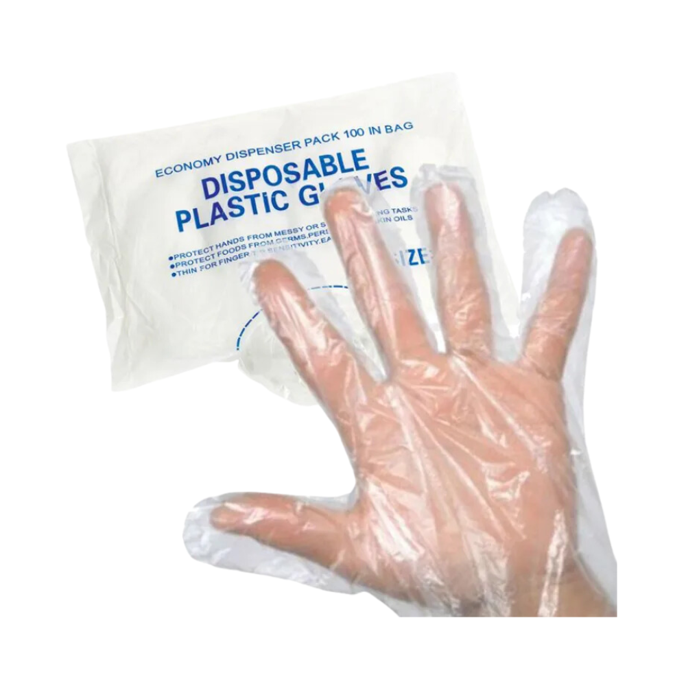 Hygienic Transparent Hand Gloves - 100 Pcs