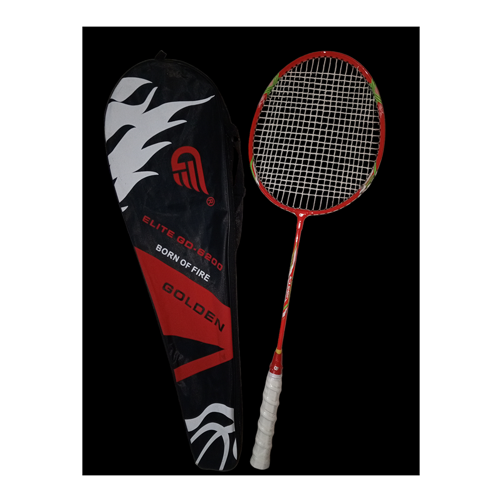 Elite GD-6200 Golden Badminton Racket - Red and Black