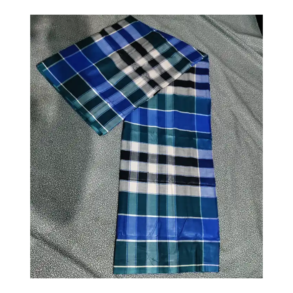 Soft Cotton Lungi For Men - Blue