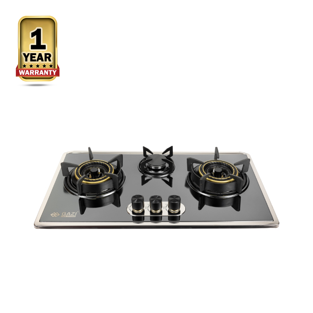 GAZI Smiss EG-B712S Tempered Glass Gas Stove - Black