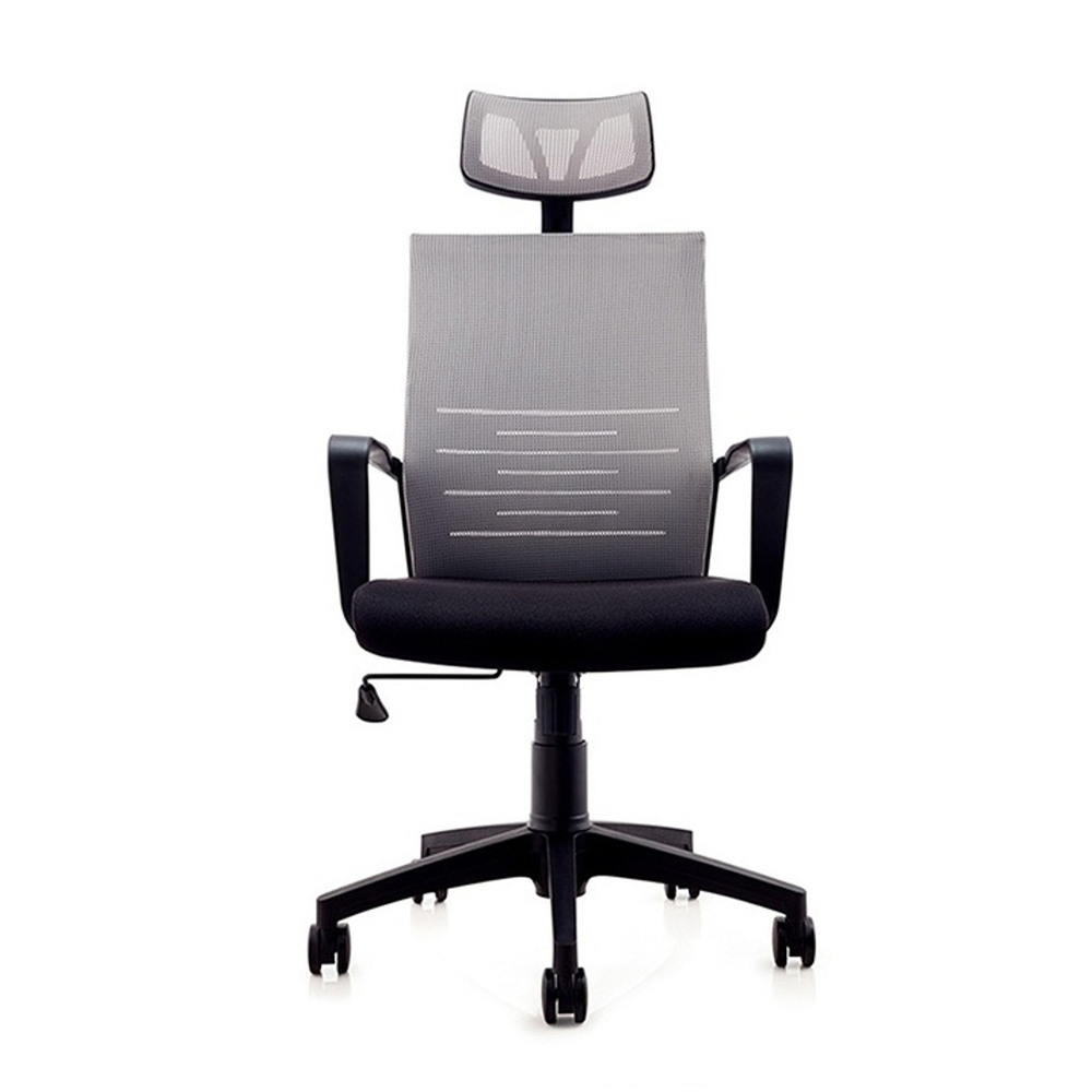 Fabric and Plastic Executive Office Chair - Gray and Black - JZ-OF-114 