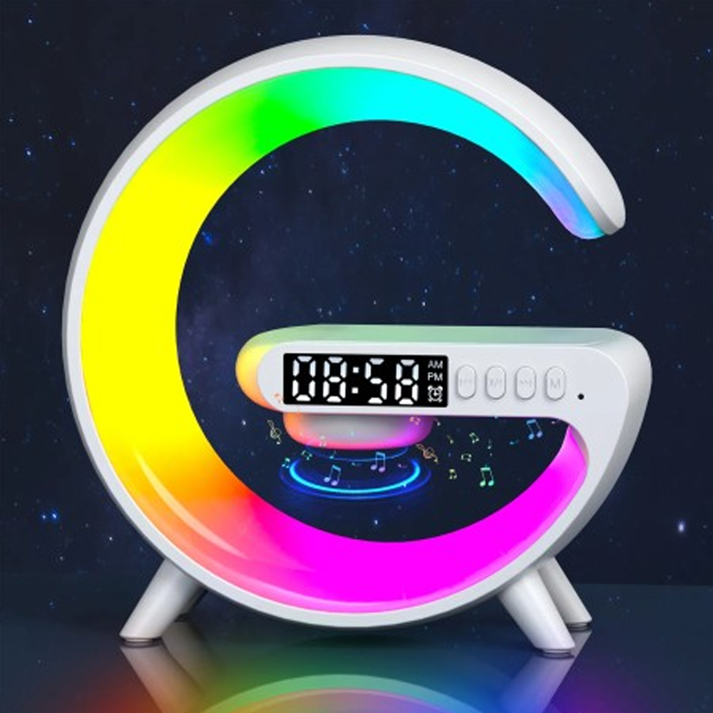 G Shape 5 In 1 Smart Wireless RGB Charger Table Lamp 
