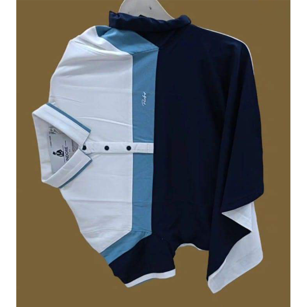 PK Cotton Half Sleeve Polo Shirt for Men - Multicolor - MB019