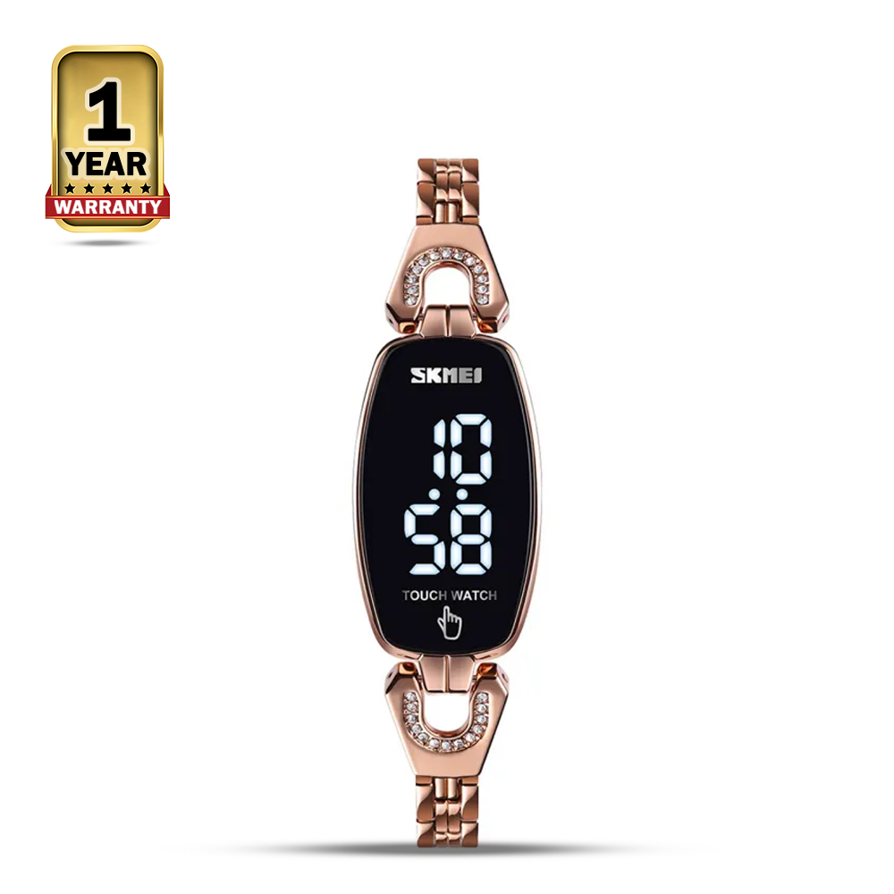 SKMEI 1588  Stainless Steel Digital Watch For Women - Rose Gold