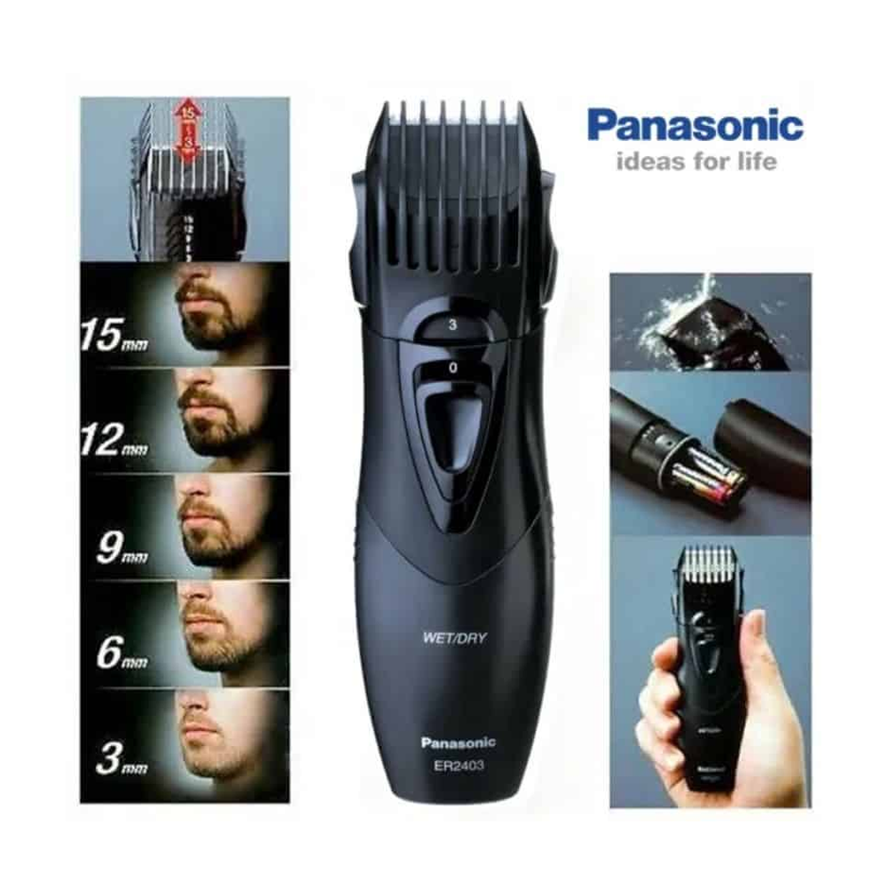 Panasonic ER2403 Washable Body Hair And Beard Trimmer For Men Black.