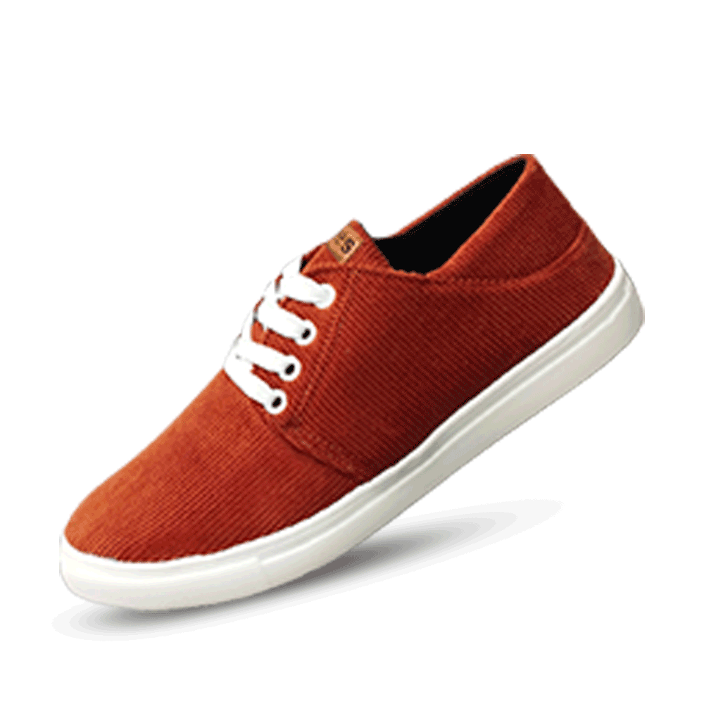 Kites Corduroy Fabric Light Casual Canvas Shoe For Men - Crimson - SK1069