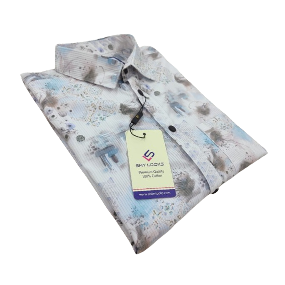 China Cotton Printed Full Sleeve Shirt For Men - Multicolor - OP371