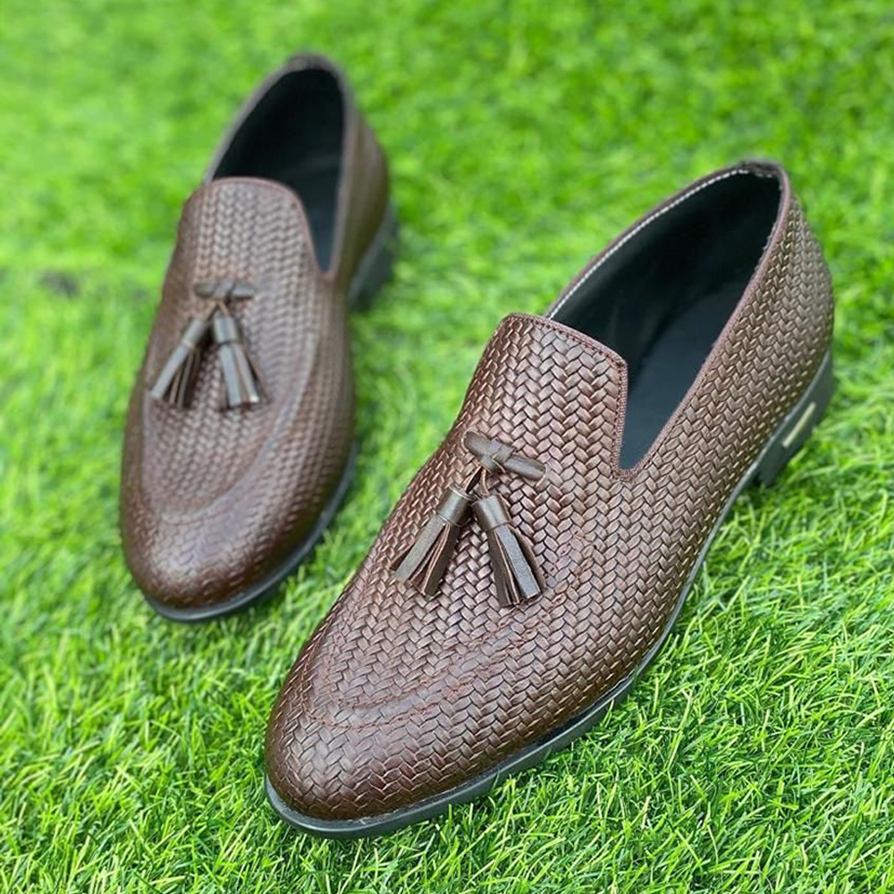 Leather Tassel Beny Loafer For Men - Chocolate - 103-093