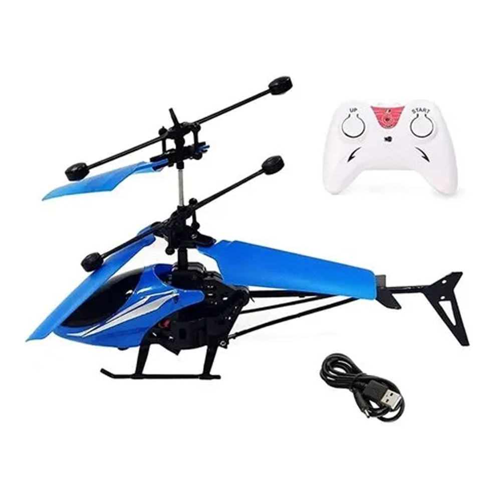 Mini Remote Control RC Flying Helicopter - Blue and Black