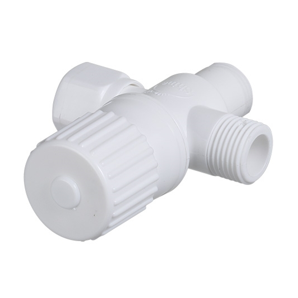 Plastic Two-way Water Angle Valve For Washing Machine - White