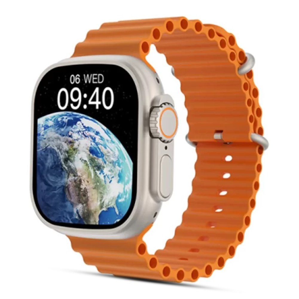 WiWU SW01 Ultra Bluetooth Calling Sports Smart Watch - Silver and Orange