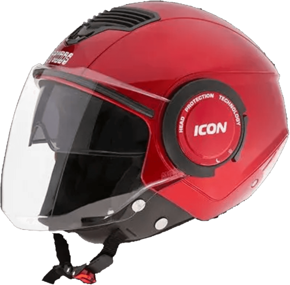 Icon Half Face Bike Helmet - M Size - Red