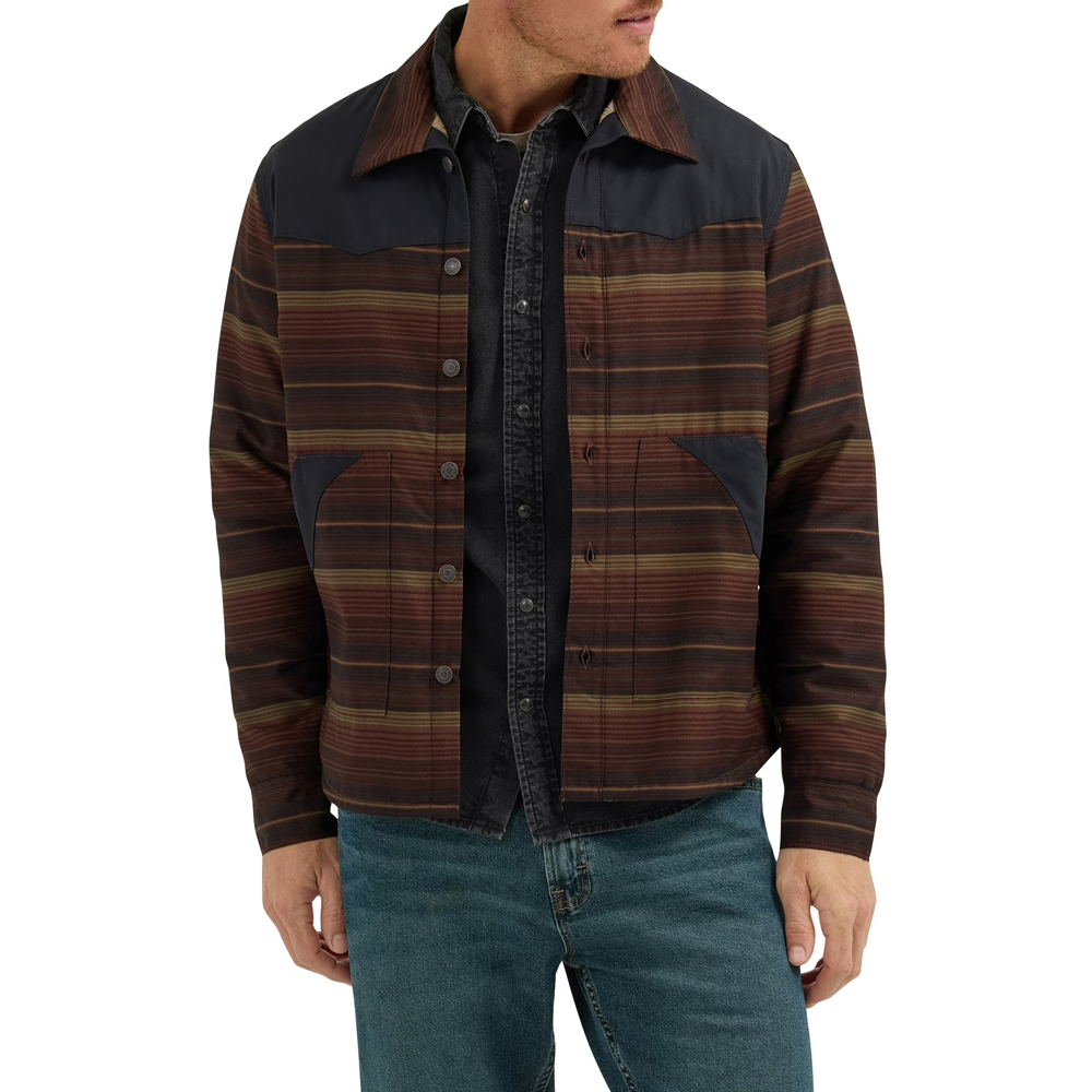 Wrangler Mens & Big Mens Heavyweight Sherpa Lined Shirt Jacket - Bitter Chocolate
