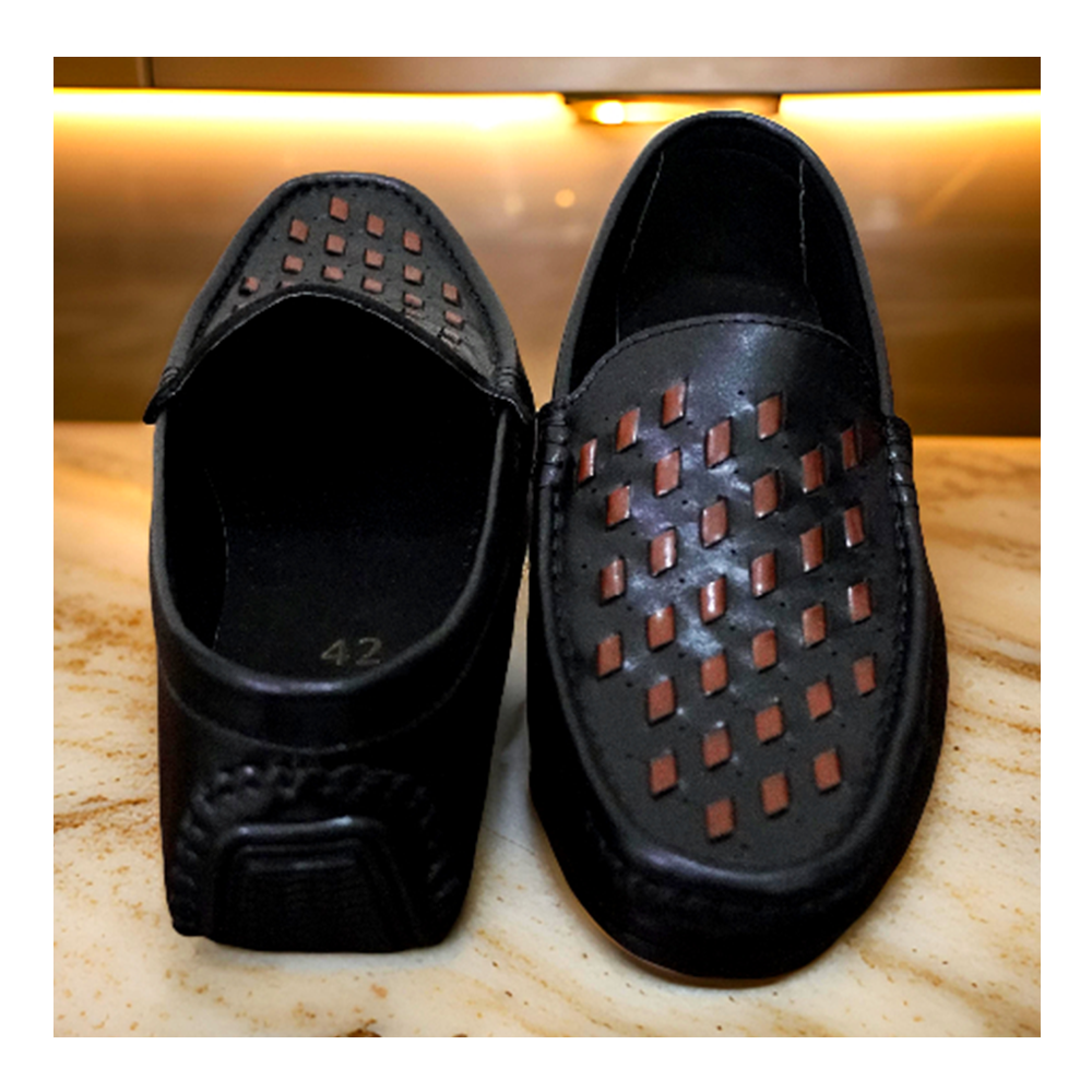 Elite Leather Loafer Shoes For Men - Black - FL 3501