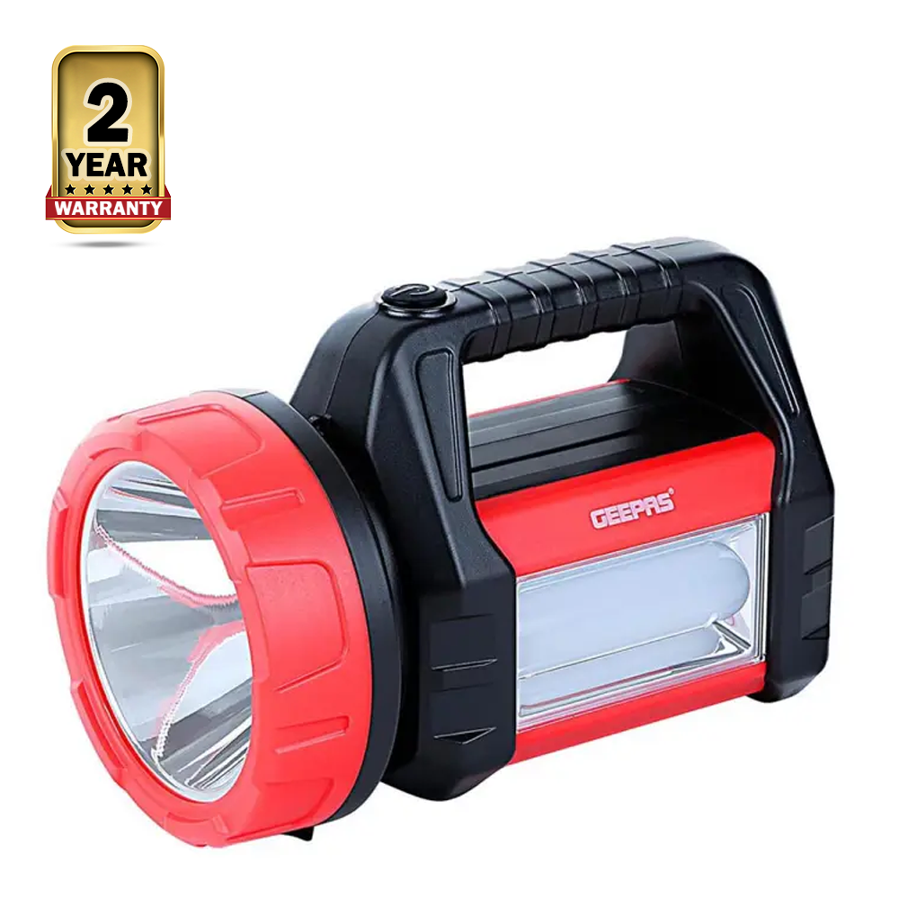 Geepas GSL7822 Rechargeable LED Search Light With Lantern - Red And Black