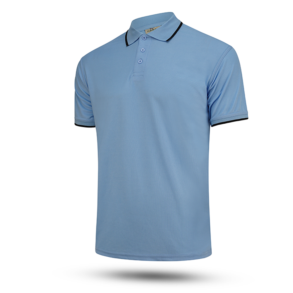 Pique Cotton Half Sleeve Polo For Men - Sky Blue - CA-2501