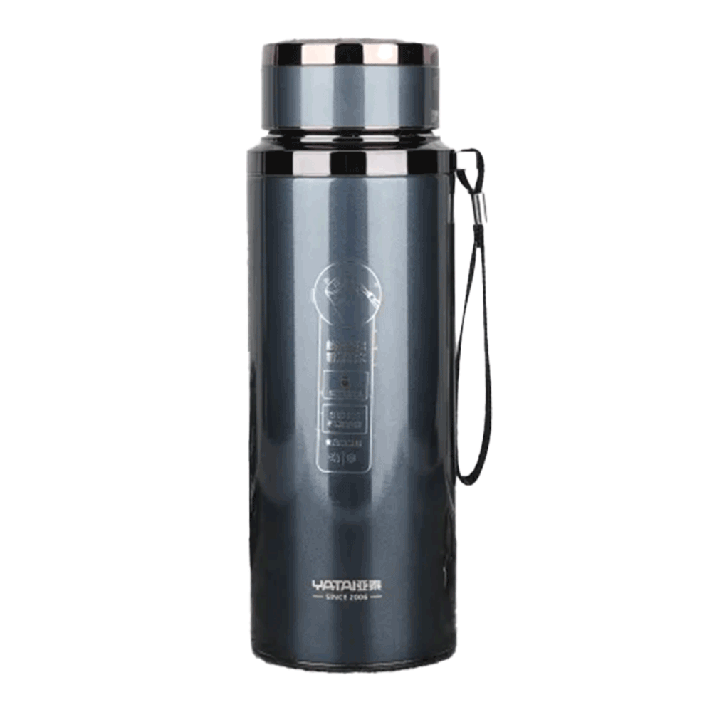 Stainless Steel Vacuum Thermos Water Bottle - Black - 750ml