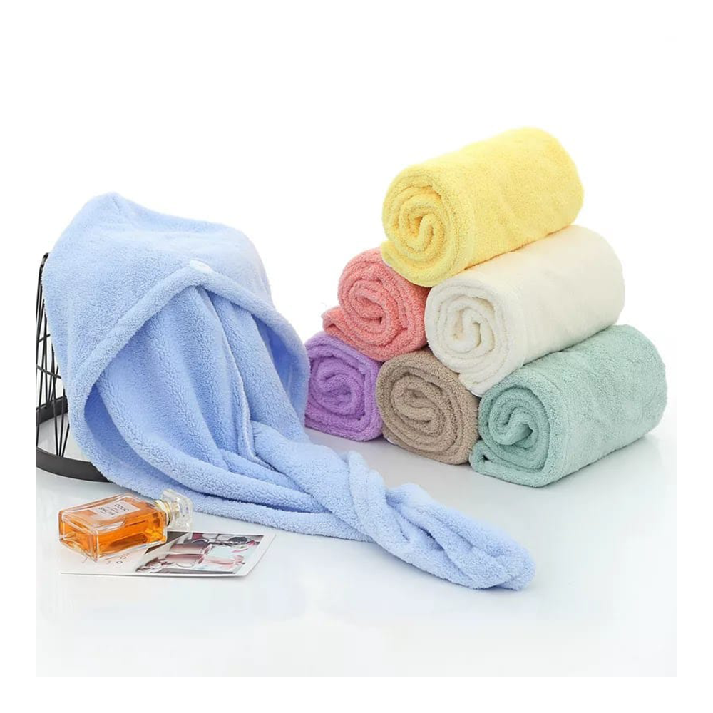 Fast Drying Absorbent Cap Hair Wrap Bath Salon Towel For Women - Multicolor