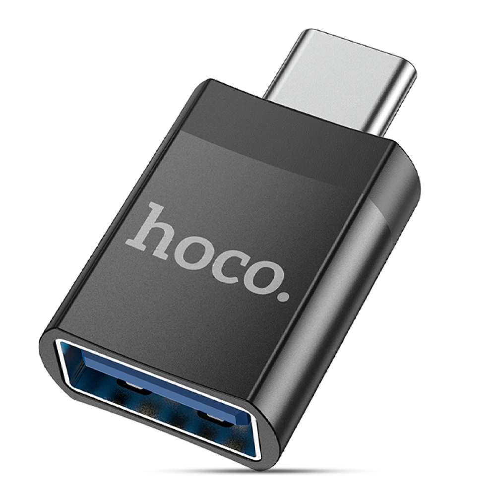 HOCO UA17 USB 3.0 Male to Type C Female OTG Adapter Converter  - Black