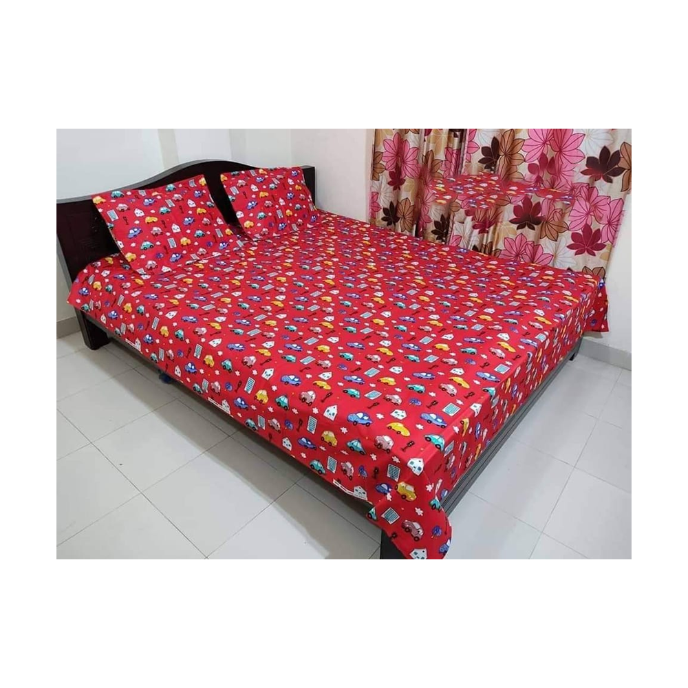 King Size Cotton Twill Bedsheet - BT-140 - Multicolor