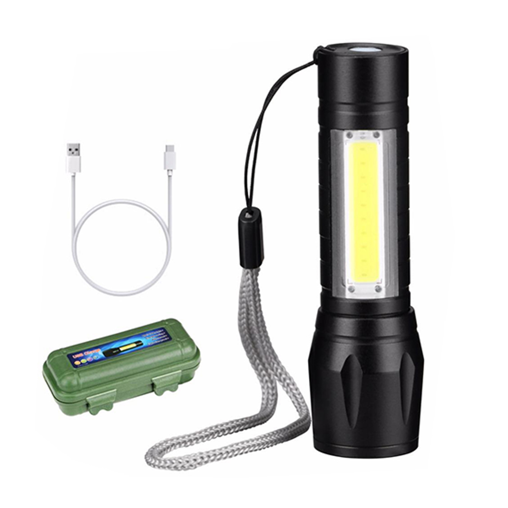 Rechargeable Usb Heavy Duty Torchlight With Zoomable Flashlight