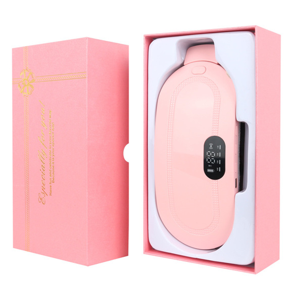 Portable Cordless Heating Pad and Vibration Massage Electric Waist Belt - Pink