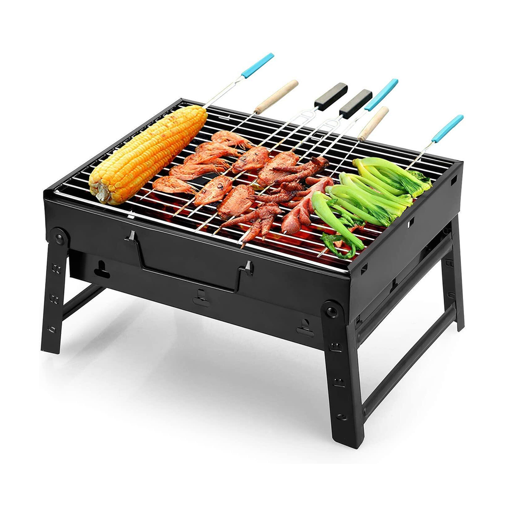 Portable BBQ Charcoal Barbecue Grill Machine - 17 Inch - Black