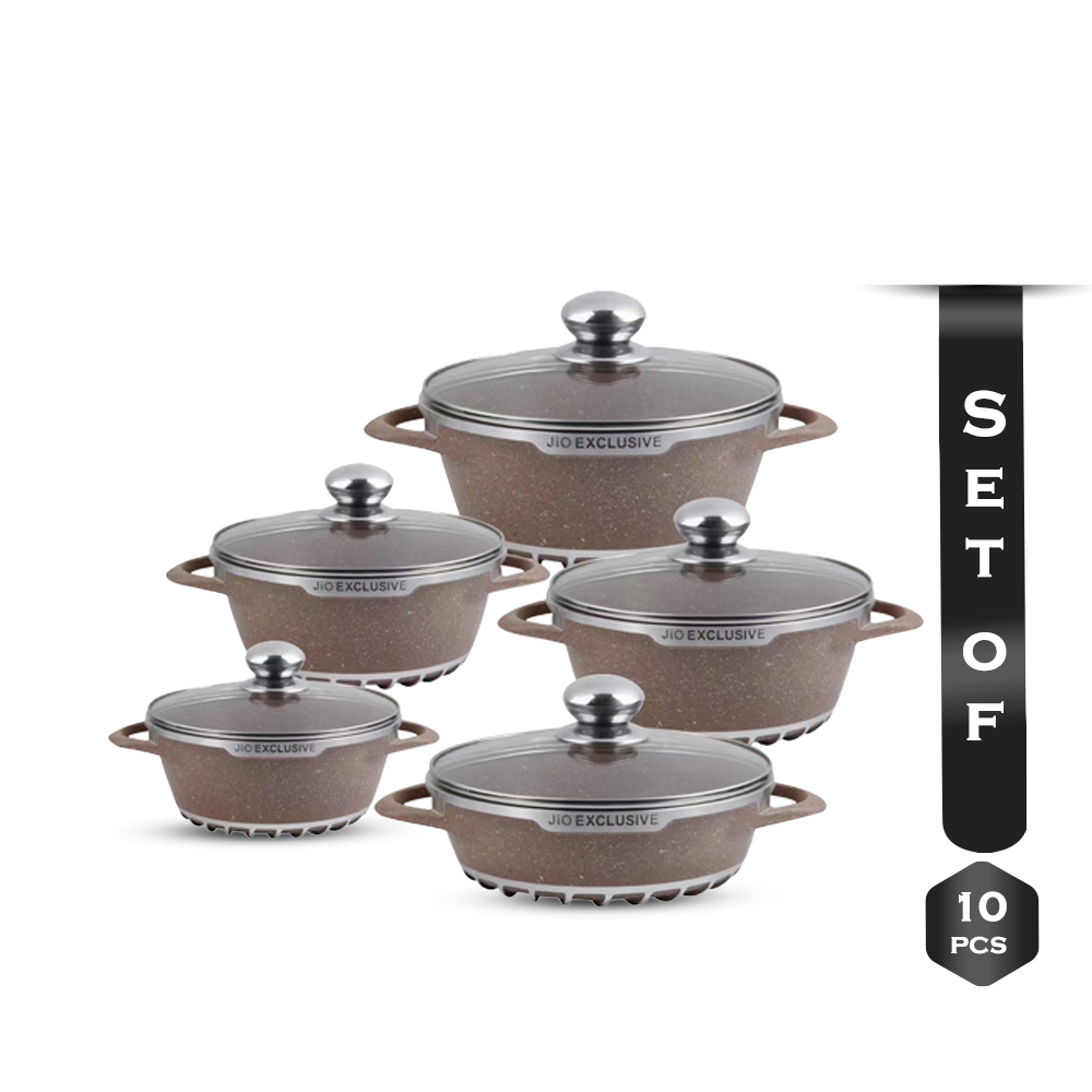 Set of 10 Pcs Jio Granite Casserole Cookware