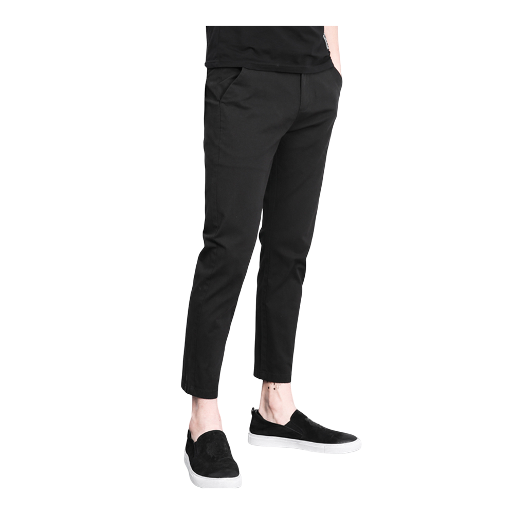 Cotton Chinos Gabardine Pant For Men - Deep Black - NZ-3143