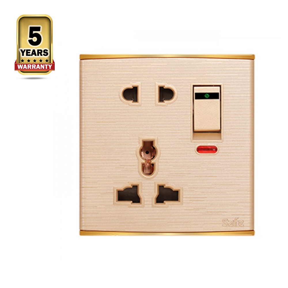 Walton SD5PS 5 Pin Socket with Switch - Golden