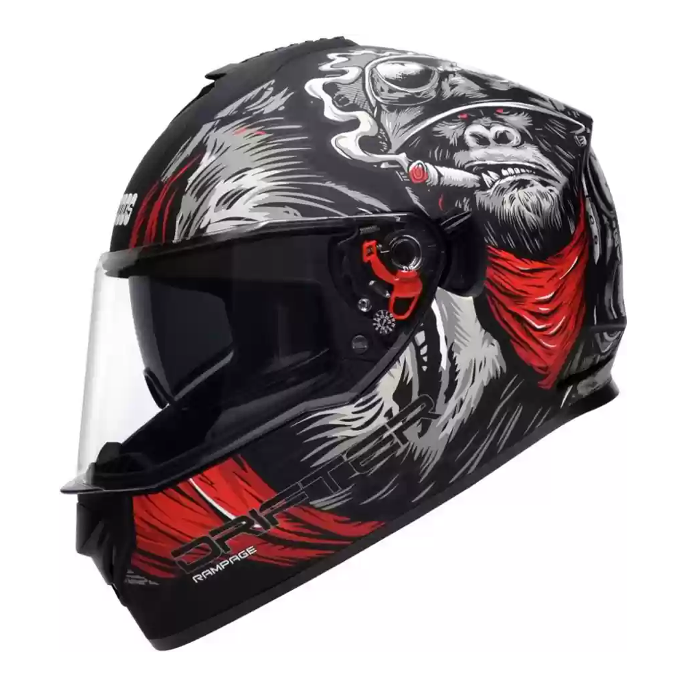 Studds Drifter D3 Full Face Bike Helmet - Matt Black Grey N2