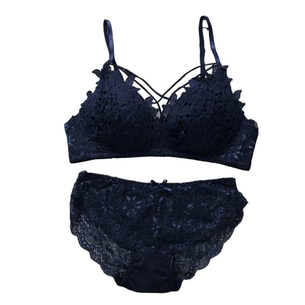 JDEFEG Lace Bra and Underwear Set 2022 Women Thin Cup Lace Colorblock Bra  Set Shaped Push Up Underwear Set Nylon Spandex Boxers Lace Black M