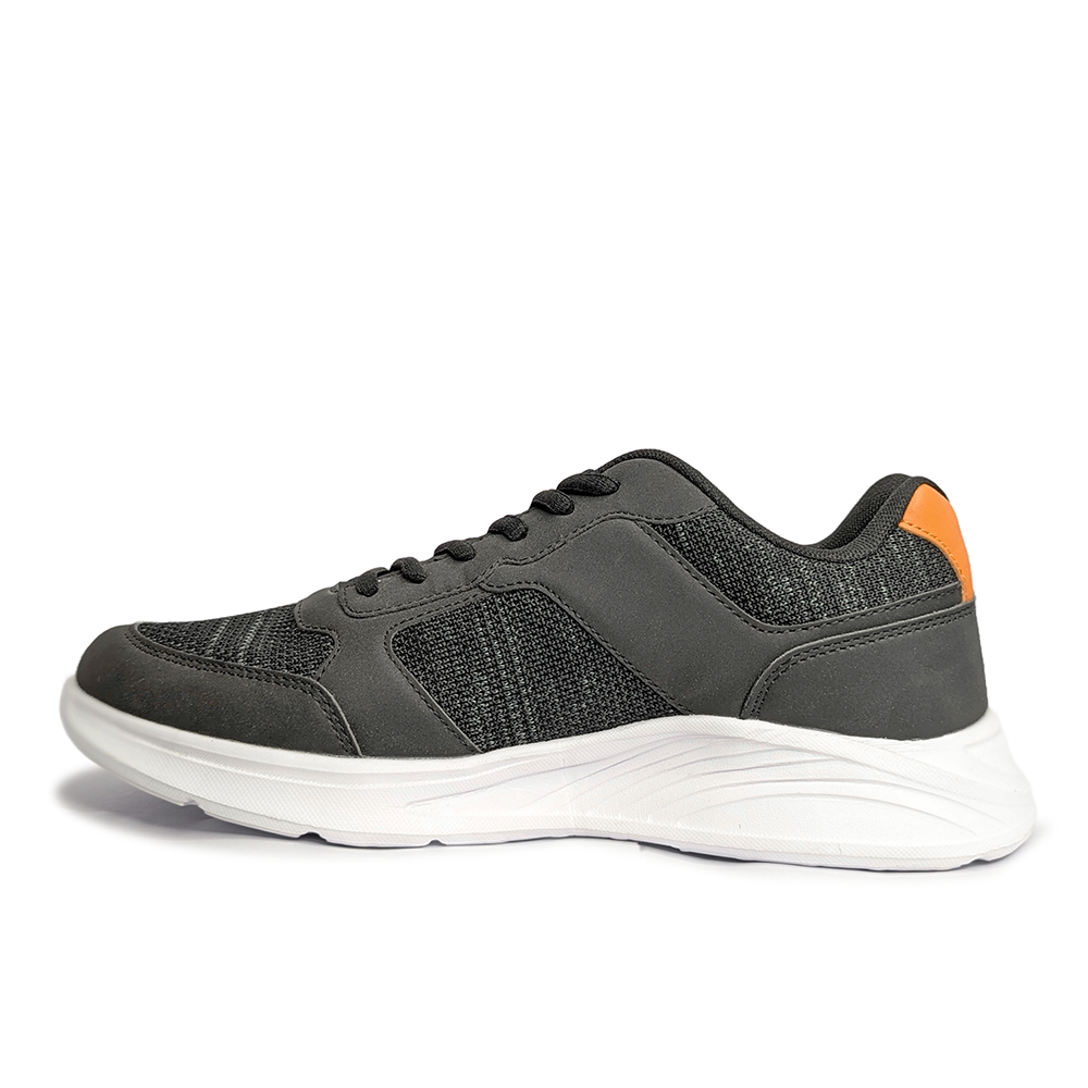 Mesh Casual Sneakers For Men - Black and Orange - WFL-011