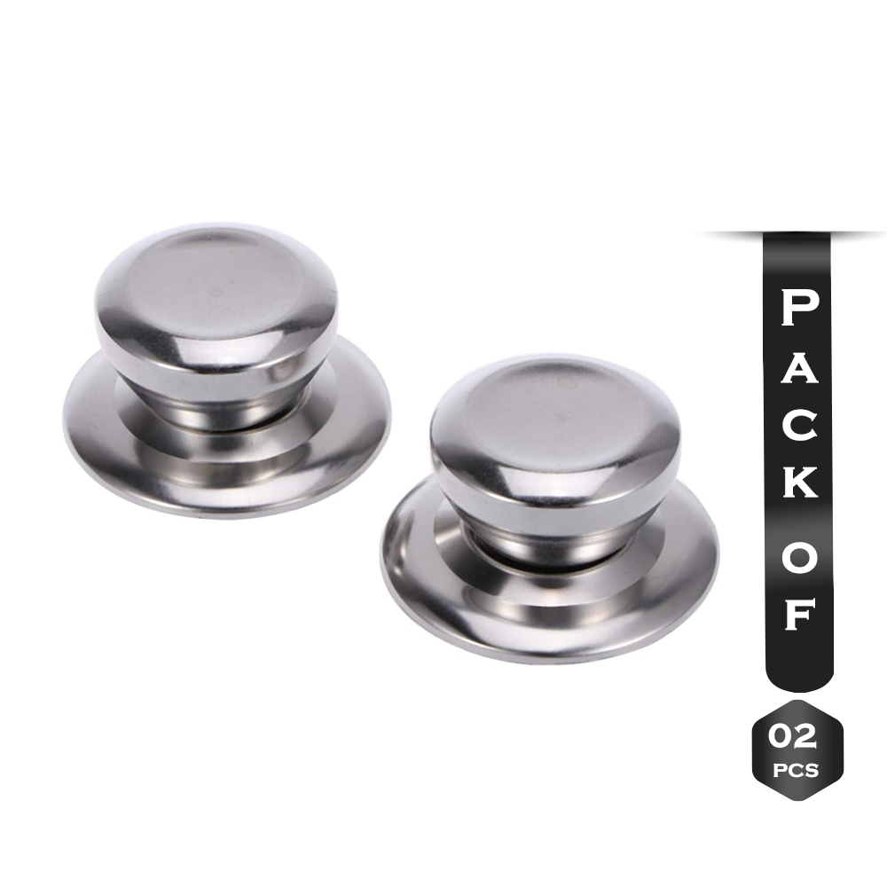 Pack Of 2 Pcs Stainless Steel Lid Knobs - Silver