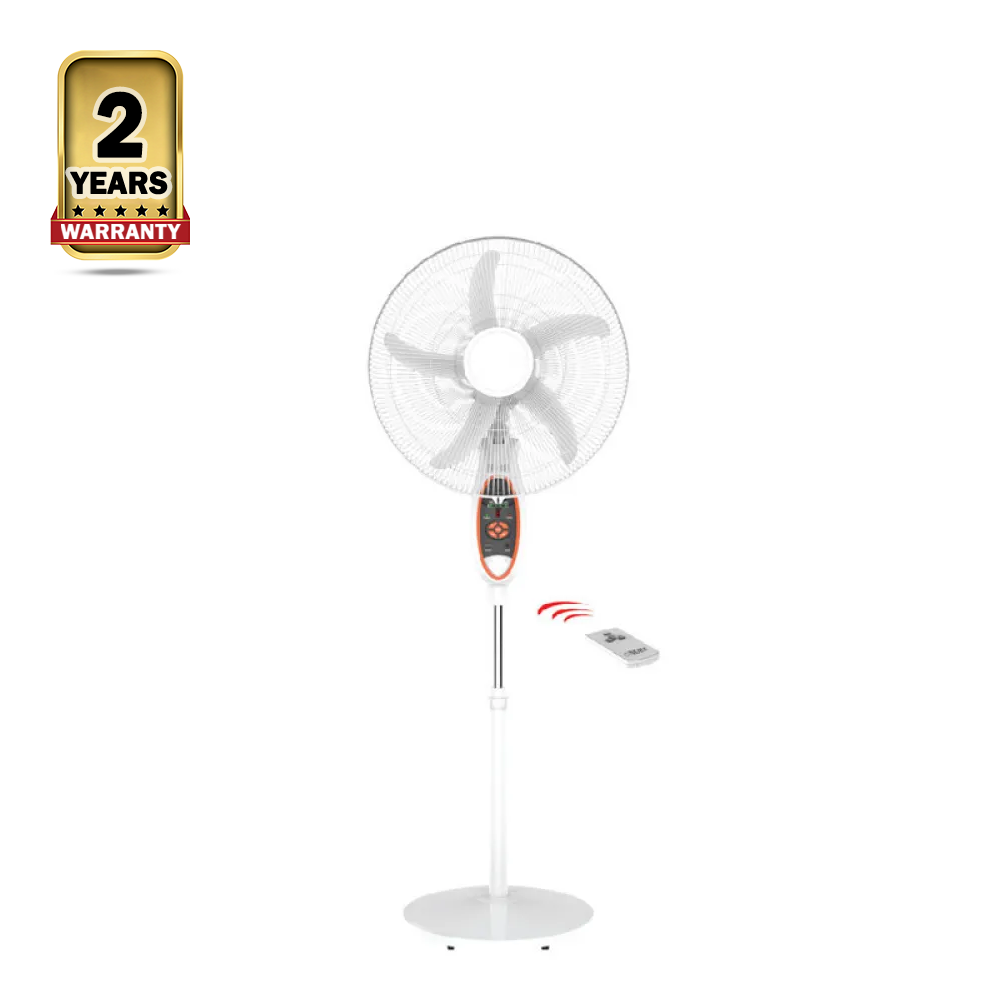 Kennede 2936HRS Rechargeable Stand Fan With Remote - 16 Inch - White