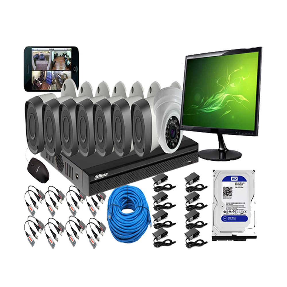 Dahua 2 MP CCTV Camera Package With All Accessories - PKG - 8M