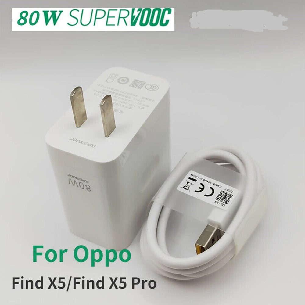 Oppo 80W Supervooc Fast Charger Power Adapter With Type C Cable - White