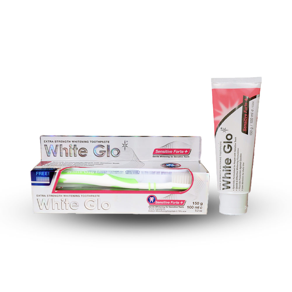 White Glo Sensitive Forte Whitening Toothpaste - 150gm - RTS-46