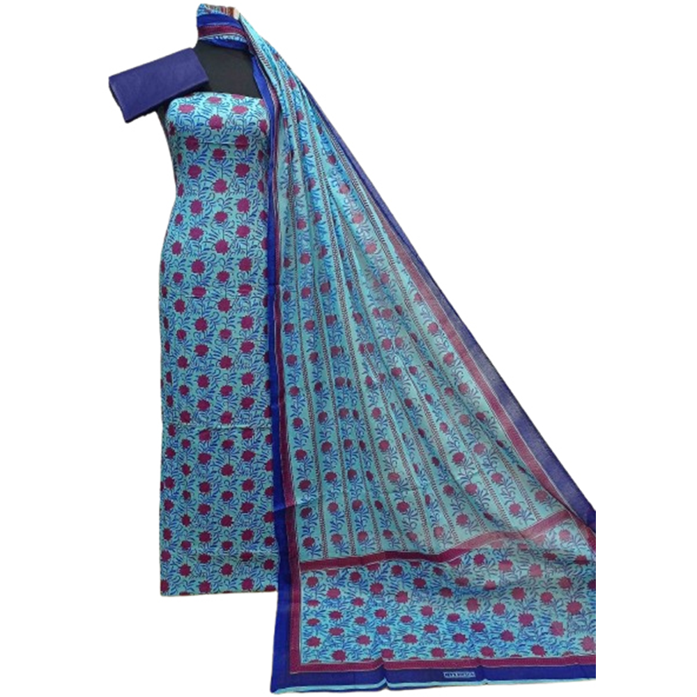 Unstitched Cotton Printed Salwar Kameez For Women - Multicolor - 3R-P199