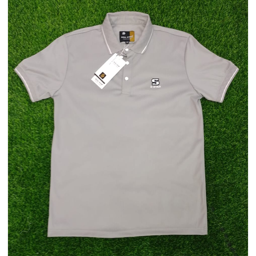 Cotton Polo T-Shirt For Men - Gray